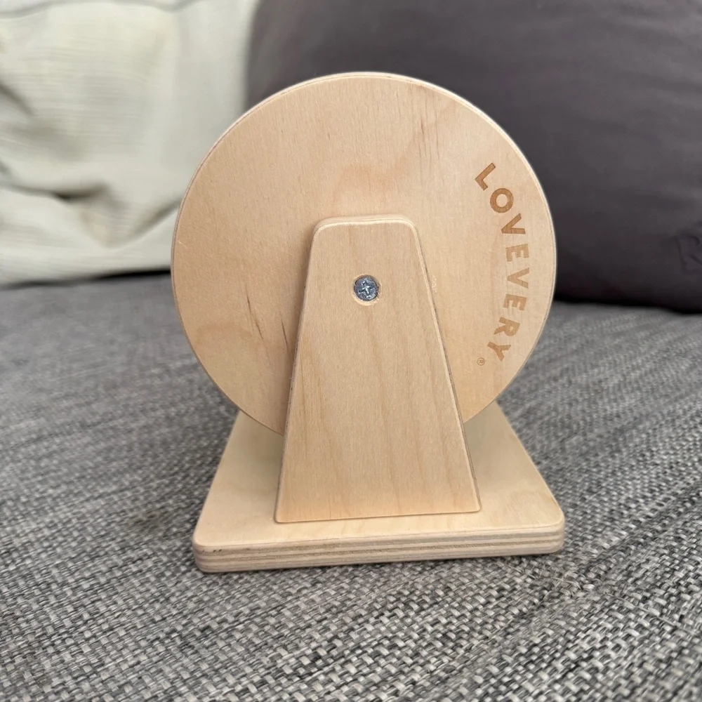 Lovevery Wooden Spinner Toy - Red and Blue Educational Toy